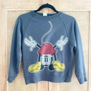 Disney Mickey Sweatshirt Gray Size Small XS Juniors Women Pullover
